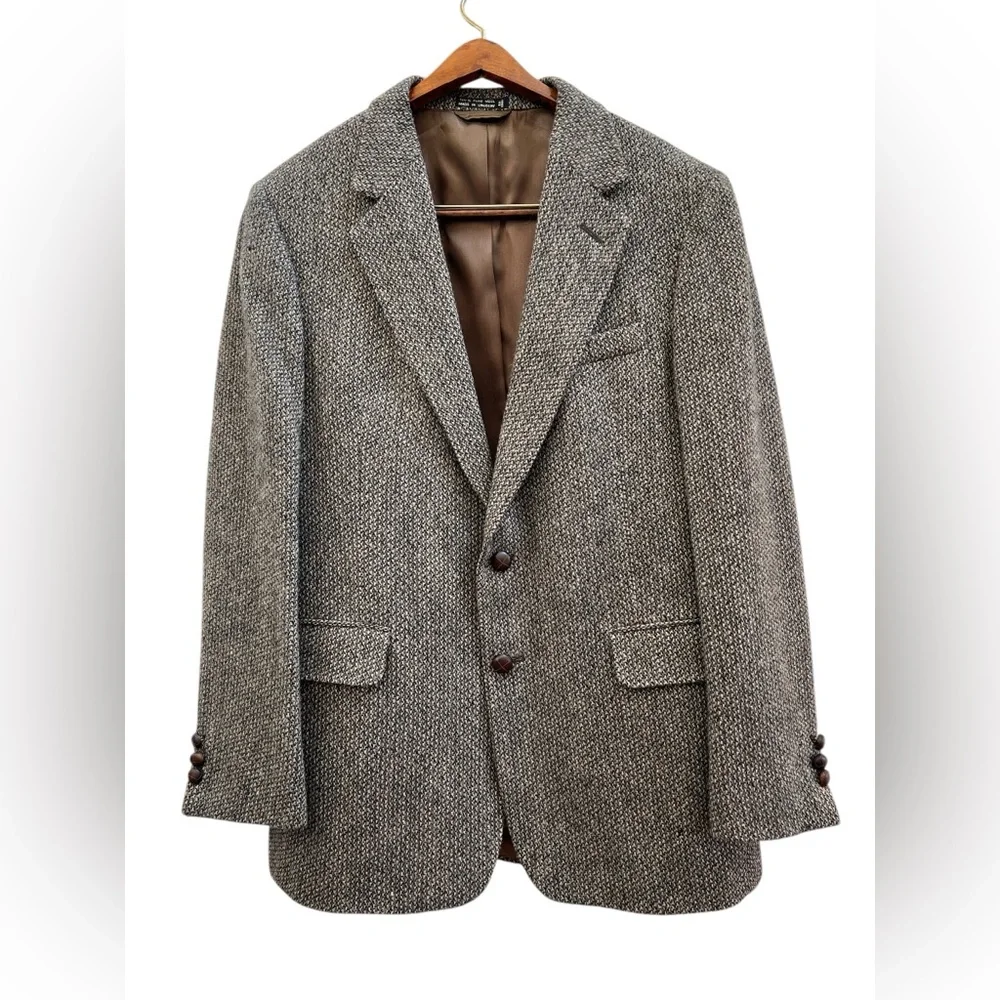 Hill & Archer 100% Pure Wool Tweed Blazer Men’s 42 | Made in Uruguay Sport Coat - Picture 1 of 8